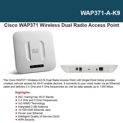 Cisco WAP371 Access Point 무선 AP 1600Mbps AC