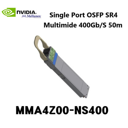 Nvidia Mellanox 정품  MMA4Z00-NS400 400Gb/s Single-port OSFP, Multimode SR4 50m 트랜시버