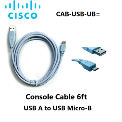 시스코 USB 콘솔 케이블 Cisco Console Cable 6 ft  USB A to USB Micro-B CAB-USB-UB=